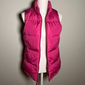 Lands' End Youth Vibrant Pink Quilted Vest |‎ Cozy Layering Essential